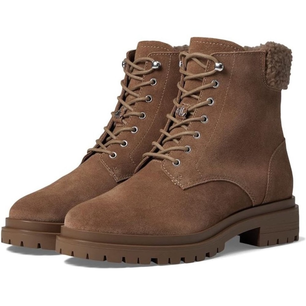 LAUREN RALPH LAUREN CARLEE TRUFFLE LACE UP BOOTS